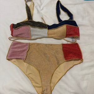 Cider Patchwork Color block Bikini